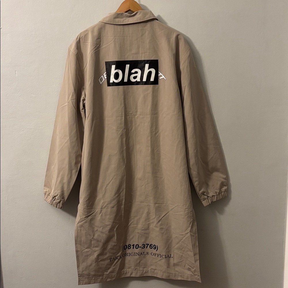 NWT Taka Original Blah Streetwear Men’s Trench Coat Size Large NYC - Picture 2 of 7